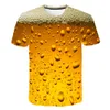 Sommar 2019 Herrkläder O-Neck Clock Jacket Beer Short-Sleeved 3D T Shirt Digital Utskrift T-shirt Homme Stor storlek 5XL