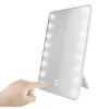 Makeup Mirror with 16 LEDs Cosmetic Mirror with Touch Dimmer Switch Battery Operated Stand for Tabletop Bathroom Bedroom Travel