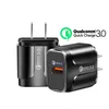 Snelle snelle opladen USB-oplader Telefoon QC 3.0 18W Quick Wall Charger 3A EU US Plug Travel Adapter voor LG Samsung Universele Fast Cell Phone Chargers