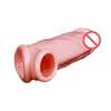 Solicone Silicone Penis Extensor Manga Reutilizável Macho Aumentar Anel de Pênis Ampliar Ereção Dildo Ampliação Sexo Brinquedos Para Homens Atacado