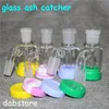 Кальяны Glass Ash Catcher 14/18 мм Мужской Шарнирный бонг Perc Силиконовый воск Контейнер для Dab Rig Bongs