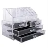 Gratis verzending ons voorraad groothandel 4 laden geïntegreerde acryl make-up case cosmetica organizer transparant