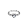 Clear CZ Elevate Heart Ring Jewelry 925 Sterling Silver Anelli femminili per le donne Simple Classic Love Rings Accessorio per gioielli