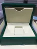 Kvalitet 11 Luxury Dark Green Watch Box Gift Case Watches Booklet Card Papers in English Boxes283w