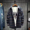 Men's Casual Shirts 2021 Spring Plaid Men Shirt Long Sleeve Cotton Blended Mens Slim Streetwear Vintage Dress