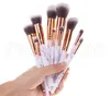 Marbling Handle Makeup Brushes 10Pcs/Set Professional Makeup Brushes ye Shadow Eyebrow Lip Eye Make Up Brush Comestic Tool KKA6798