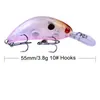 5 kolorów Plastikowy Crankbait Laure Laure 5.5cm / 3.8G Sztuczny Drukuj Hard Bait 10 # 2 Hak Tackle