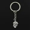 30st / lot Key Ring Keychain Smycken Silverpläterad Skalle Charms Pendant för nyckeltillbehör 22x15mm Partihandel