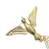 Gold Silver Alloy Bird Brooches Coat Pins Collar Chain Women Men Suit Dress Accessories Party Jewelry