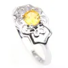 luckyshine vintage 925 silver decorative border rings round citrine gems rings jewelry for women engagement rings free