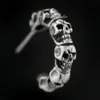 Fashion-925 Sterling Silver Skull Mens Biker Rocker Boucle d'oreille à la mode 8M010
