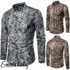 Sexy Del Modello Del Serpente Stampa Slim Fit Camicia da Uomo 2020 di Marca Nuovo Manica Lunga da Uomo Camicie Eleganti Hip Hop Streetwear Camicia Casual Camisa2238