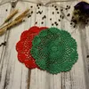 Partihandel 20cm Round Cotton Crochet Lace Doilies Fabric Felt som innovativ föremål för matsal Table Pad Coasters Mat