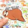 50 pcs 귀여운 sloth 방수 비닐 스티커 아이들을위한 십대 성인 DIY 노트북 물 병 수하물 스크랩북 자전거 데칼 홈 장식