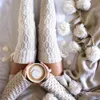 women high quality cotton stockings sexy thigh high over the knee socks for woman solid color thick warm long socks