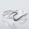 Wholesale fashion ocean wave ring korean style simple band wedding wave ring cheap price hot sale new jewelry for women wedding gift