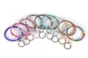 2020 13 Colors Silicone Wrist Key Ring Glitter Crystal Rhinestone Silicone Bracelet Keychain Bangle Circle Car Key Chain Jewelry M1339044