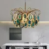 Lustre moderne éclairage luxe nordique fer Agate luminaire design salon salle à manger LED Lustre Cristal pour Foyer chambre