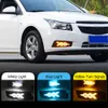1 Pair 12V DRL Daytime Running Light fog lamp cover with yellow turn signal For chevrolet cruze 2009 2010 2011 2012 2013 2014