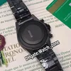 Yeni PVD Siyah Çelik Kasa 116.598 Siyah Kabartma Otomatik Erkek İzle Kauçuk Kayış Gökkuşağı Elmas Bezel Gents Saatler Watch_Zone 2 Dial Renk