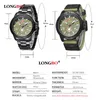 2020 LONGBO Luxury Men Army Star Sports Canvas Orologi al quarzo in pelle per uomo Orologio per il tempo libero Orologio semplice orologi da uomo 80217315O