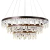 Lampadari di cristallo moderni a LED rotondi a 3 strati per soggiorno Lampadario di grandi dimensioni lustre de cristal Foyer per sala da pranzo camera da letto331Y