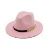 2020 Heet Vrouwen Dames Mannen Faux Wol Vilt Trilby Hoeden Vis Bone Belt Decor Retro Bowler Hat Panama Stijl Jazz Fedora Hats L / XL