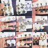 New 925 Silver Needle Simple Earrings Austrian Crystal Earrings Korean Small Fresh Earrings Micro Inlaid Zircon Mixed Wholesales DHL Free