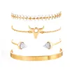 7 Sommarstil Armband Set Olika Style Layered Justerbar Charm Hängsmycke Bracelet Kvinna Girl Boho