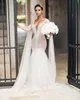 2020 Arabic Aso Ebi Sexy Luxurious Lace Wedding Dresses Beaded Crystals Bridal Dresses Mermaid Wedding Gowns ZJ222