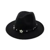 European US Classic Wool Felt Fedora Trilby Hats Wide Brim Hat Autumn Winter Women Jazz Formal Cap Casual Gambler Hat