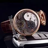 Bovet 1822 Tourbillon Amadeo Fleurie Automatik-Skelett-Herrenuhr, Gelbgold, schwarzes Zifferblatt, römische Markierungen, braunes Leder, Timezonewatc236M