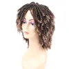 Synthetic Dreadlock Hair Wig For Woman 6 inch Black Brown Crochet Braided Wigs 190g/pc Braids Hair with the curls end LS36