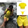 Knot Crop Top Bikini Leopard Stroje Kąpielowe Kobiety Bathers Yellow Brazylijski Swimsuit Kobiet T-Shirt Thong Bikini Sexy Pływanie Nowy