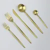 JANKNG 6Pcs Gold Stainless Steel Dinnerware Sets Forks Knives Chopsticks Little Spoon for Coffee Kitchen Tableware Party Accessory2335050