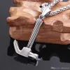 Punk Casting Silver 316L Stainless Steel Tool Hammer Pendant Necklaces for Men Jewelry NP92