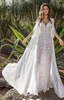 2019 Asaf Dadush Vestidos De Casamento Da Sereia Com Envoltório Jaqueta De crochê Do Vintage Lace Spaghetti Backless Praia Férias Boho Trompete Vestido De Casamento