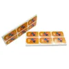 Etichetta adesiva adesiva con logo in carta patinata su sfondo arancione personalizzato Imballaggio in fogli stampati Adesivi sigillanti antiolio