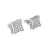 New Mens Jewelry Stud Earrings Hip Hop Cubic Zirconia Diamond Fashion Copper White Gold Filled Crystal Earring