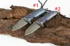 2 färger VG10 Damaskus stål Liten Flipper Folding Kniv EDC Necklack Kedja Knivar TC4 Titan Alloy Handle Gift Knive