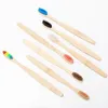 Arco-íris de madeira escova de dentes bambu ambientalmente escova de bambu fibra de madeira pincel de dente branqueamento arco-íris dhl frete
