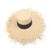 Cappello di paglia alla moda Fedoras sombrero mujer Panama cappello alto da spiaggia cilindro vintage visiera a tesa alla moda
