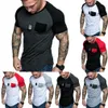 Hirigin Jogger Sıradan Tişörtlü Erkek Tee Kısa Kollu İnce Fit Spor Salonu Elastik Yaz Kas Üstleri Gömlekler