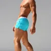 Homens de banho sexy troncos de natação sunga maiô cor sólida bolso masculino nadar wear briefs praia shorts283c