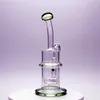 Pipes à fumer en verre Narguilés Anneau vert Bong en verre de 8,5 pouces avec bol givré de 14 mm Livraison mondiale