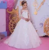 Ny Baby Princess Flower Girl Dress Lace Appliques Wedding Prom Ball Gowns Birthday Communion Toddler Kids Dress