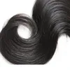 Cheap 8A onda del corpo brasiliana con chiusura capelli bagnati e ondulati peruviani 3 pacchi con chiusura capelli umani malesi dell'onda naturale Exte6857660