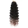 波状セネガルのねじれかぎ針編みの髪の毛18インチカーリーツイストかぎ針編みの髪の三つ