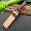 Coltello da caccia a lama fissa per esterni di alta qualità Modello lama in acciaio Manico in legno Coltelli dritti con fodero in legno