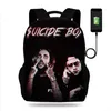 17 cali Suicideboys FTP Laptop Plecak USB Charge męskie torby kobiety dla nastolatków dla dziewcząt Designer Bag Mochila Travel4915780